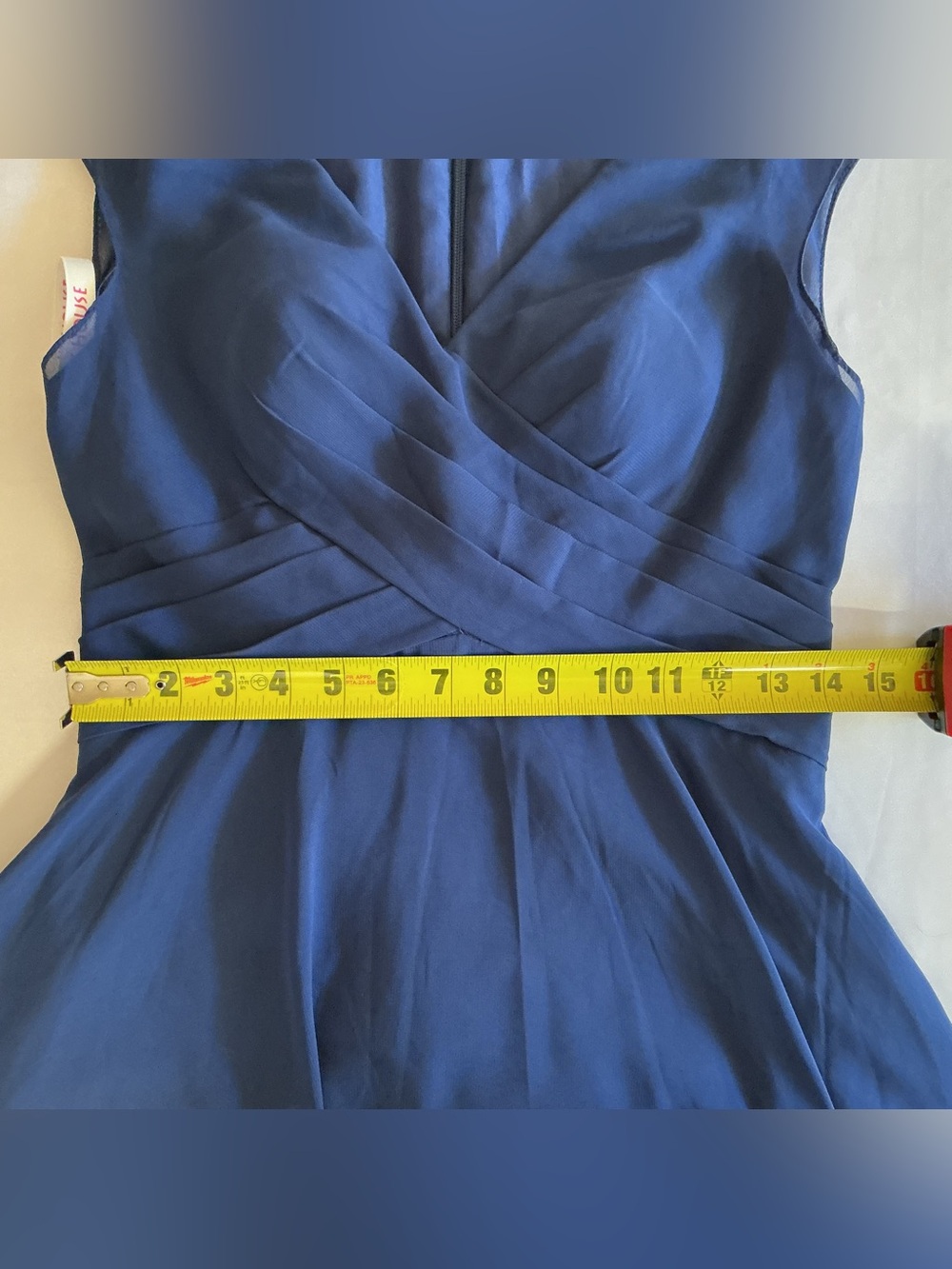 JJ’s House Blue Chiffon Bridesmaid Dress V Neck Sleeveless A-Line Size Unknown - Picture 6 of 9